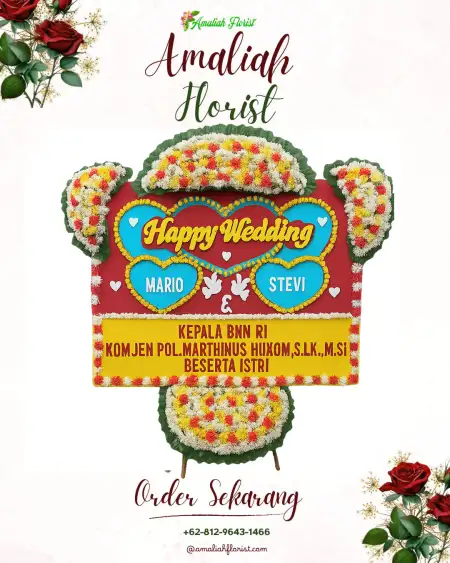 Papan Bunga Pernikahan Majingklak